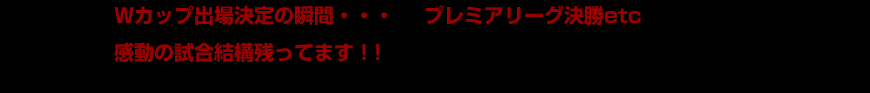 Wカップ出場決定の瞬間・・・プレミアムリーグ決勝etc 感動の試合結構残ってます